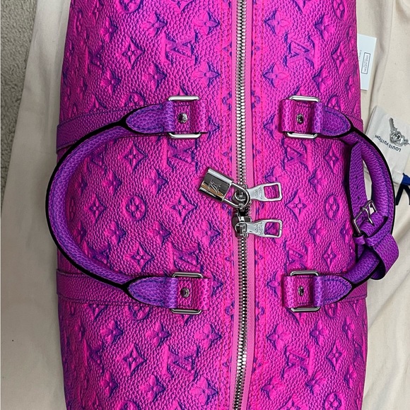 Louis Vuitton Pink and Purple Keepall Travel Bag - Picture 10 of 12